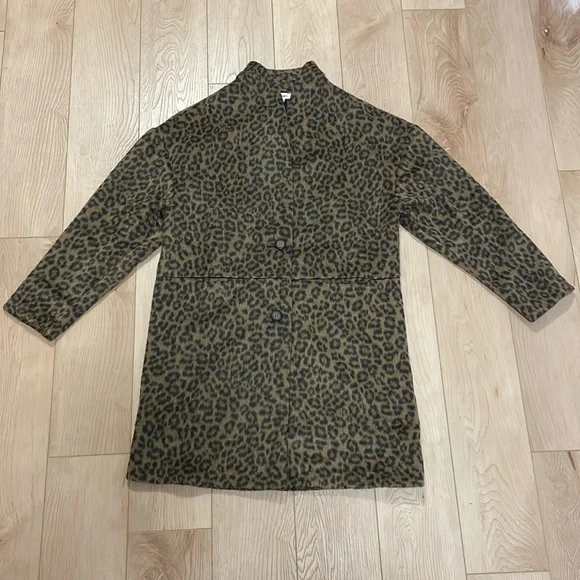 Old Navy Long-Line Cardigan Coat, Leopard, sz XS - Picture 2 of 13